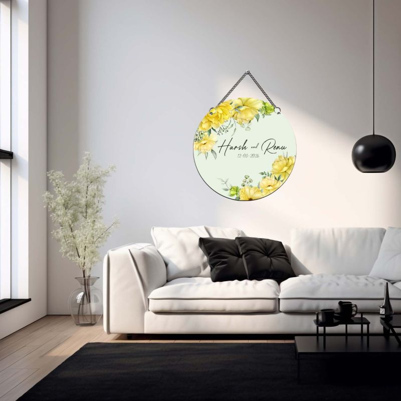 Personalized Couple Name Plate For Anniversary, Engagement, Wedding Wall Decor Hanging Decoration | Gift for Wife Husband, Bhaiya Bhabhi, Di & jiju & Friends